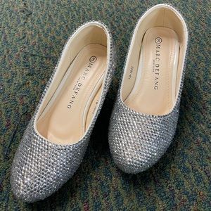 Marc Defang Silver Rhinestone High Heels